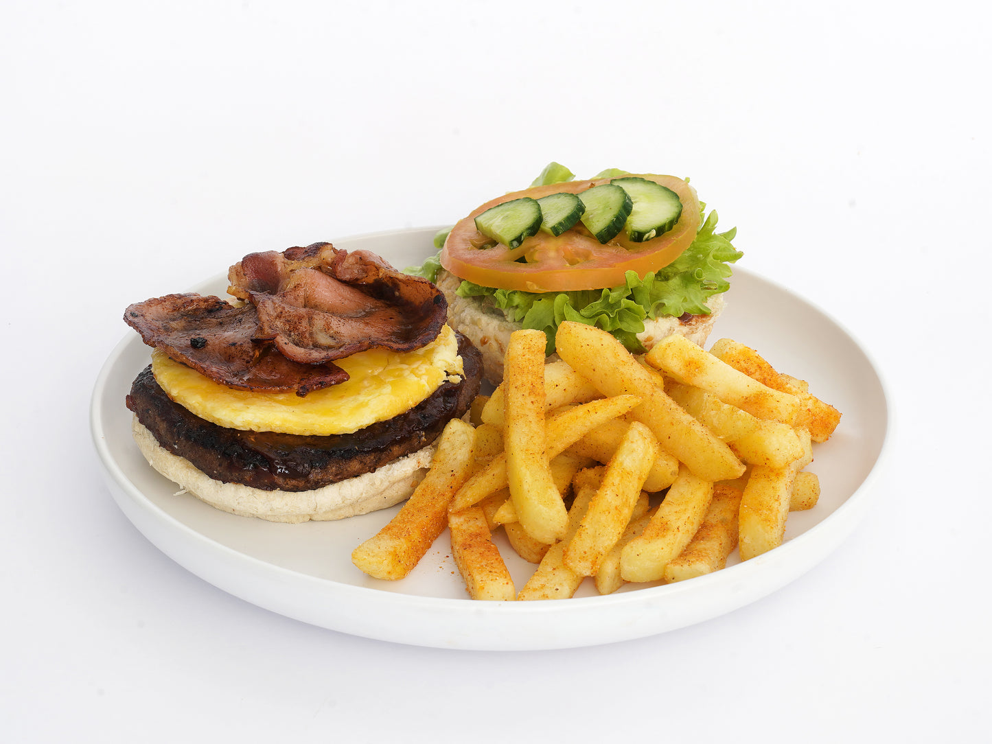 Beef Bacon and Cheese Burger with Chips